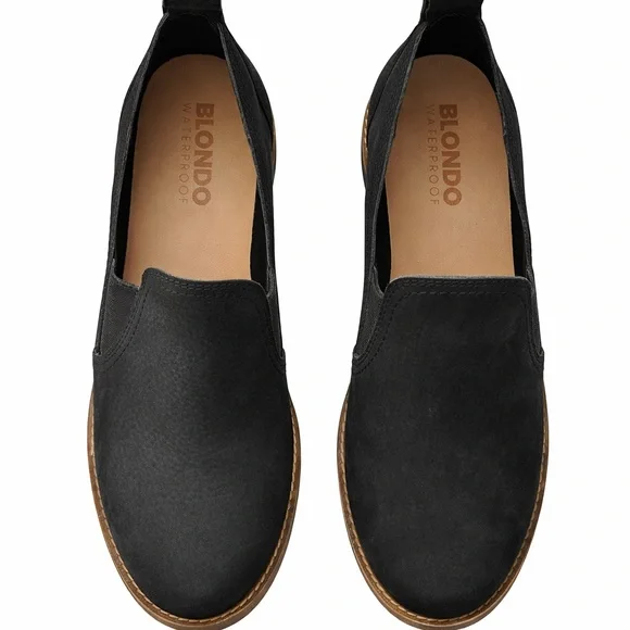 Blondo Phoebe Waterproof Lug Sole Loafers Black Nubuck Size 8.5 M Like New - Picture 1 of 10